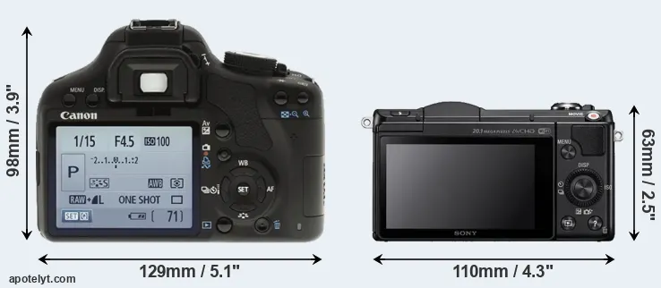 Comparison 500D or A5000 rear