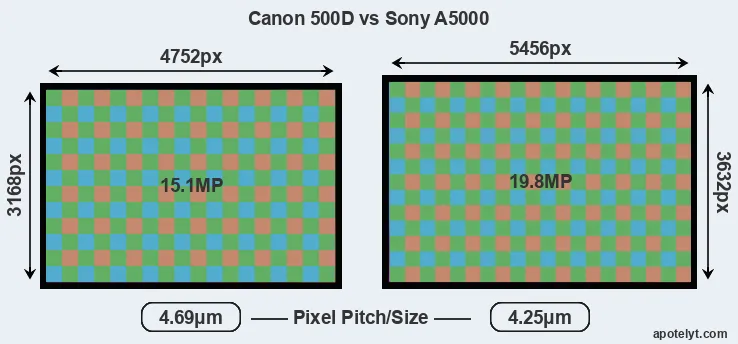 500D versus A5000 MP