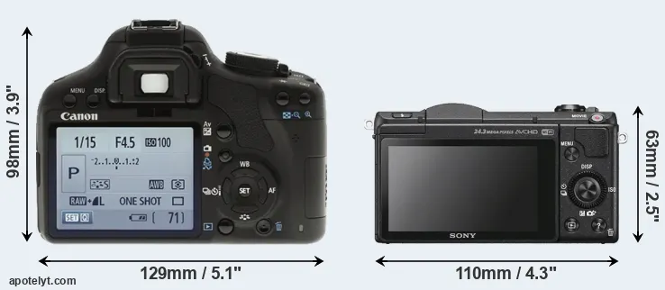 Comparison 500D or A5100 rear