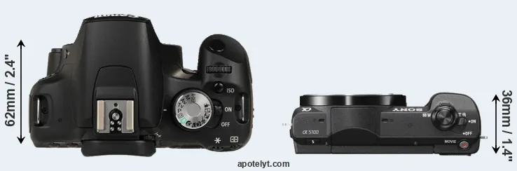 Compare 500D versus A5100 top