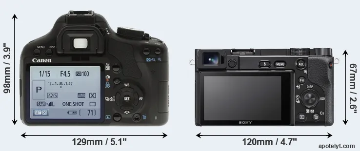 Comparison 500D or A6100 rear