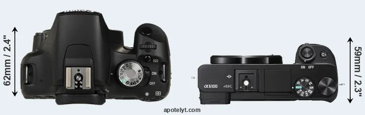 Compare 500D versus A6100 top