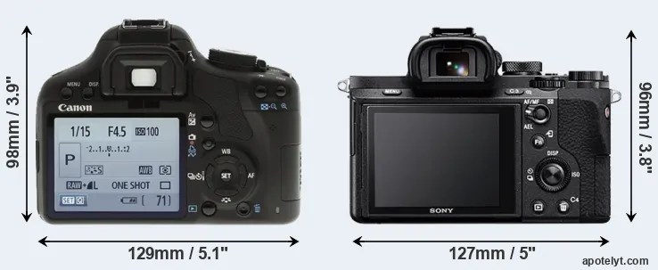 Comparison 500D or A7 II rear