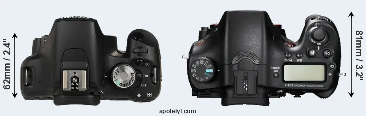 Compare 500D versus A77 top