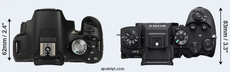 Compare 500D versus A9 III top