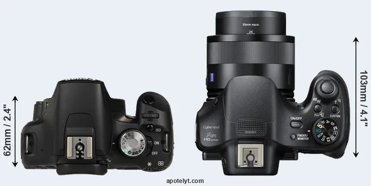 Compare 500D versus HX400V top