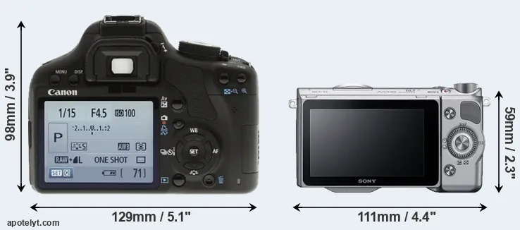 Comparison 500D or NEX-5T rear