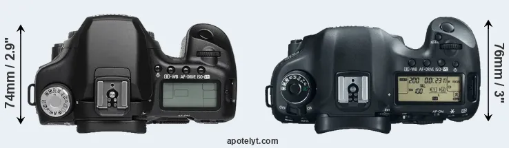 Compare 50D versus 5D Mark III top