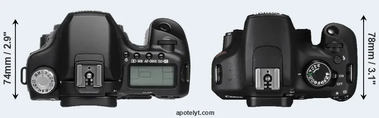 Compare 50D versus T5 top