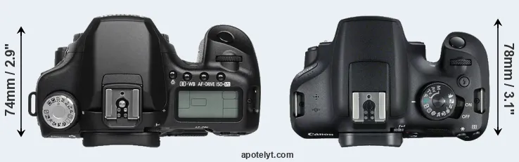 Compare 50D versus T7 top