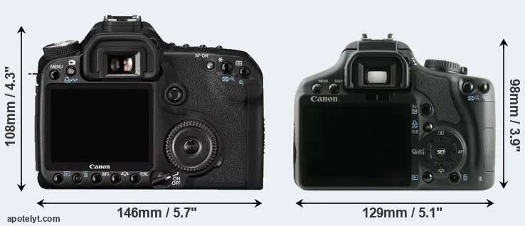 Comparison 50D or XSi rear