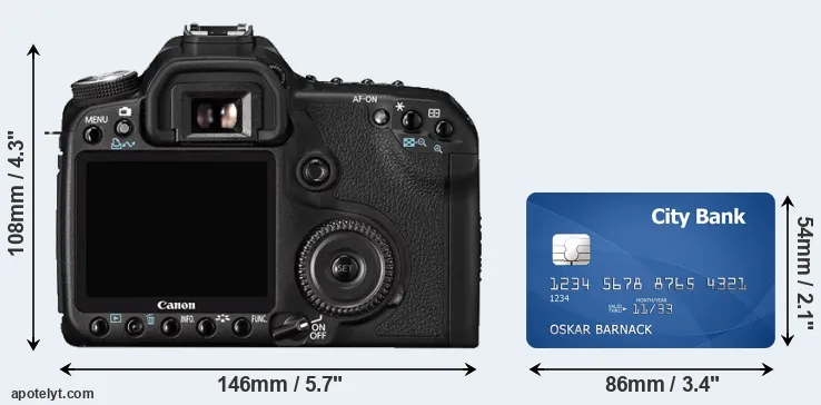 50D and credit card rear side