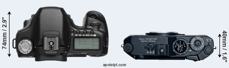 Compare 50D versus R-D1 top
