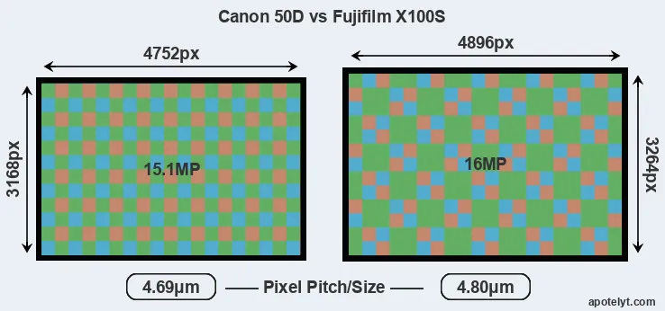 50D versus X100S MP