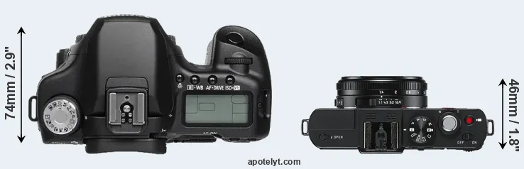 Compare 50D versus D-LUX 6 top