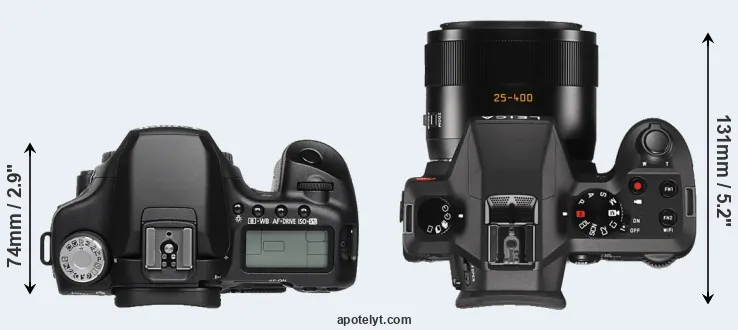 Compare 50D versus V-LUX Typ 114 top