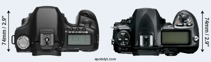 Compare 50D versus D200 top