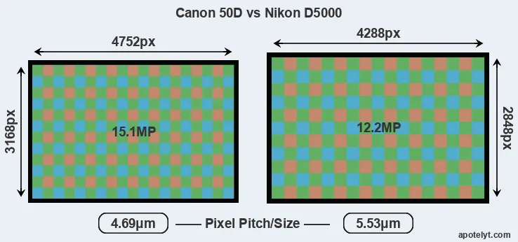 50D versus D5000 MP
