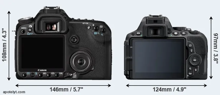 Comparison 50D or D5500 rear