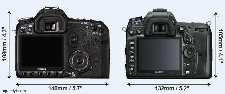 Comparison 50D or D7000 rear
