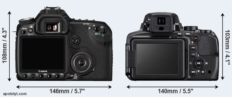 Comparison 50D or P900 rear
