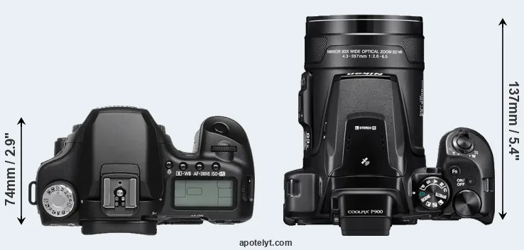 Compare 50D versus P900 top