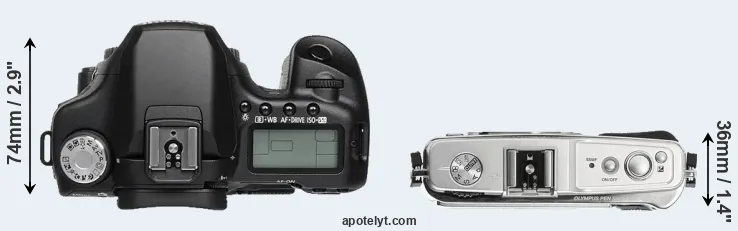 Compare 50D versus E-P1 top