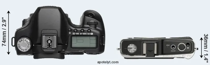 Compare 50D versus E-P2 top