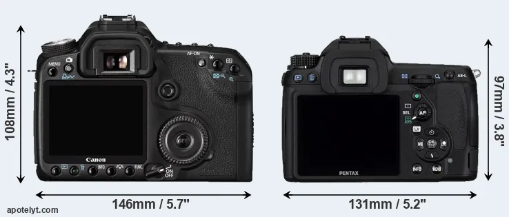 Comparison 50D or K-5 rear
