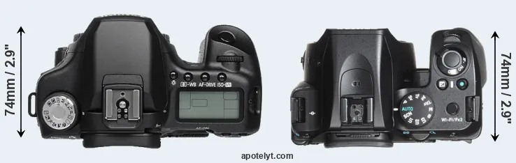 Compare 50D versus K-70 top
