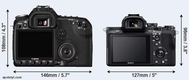 Comparison 50D or A7 II rear