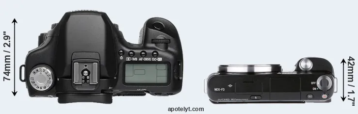 Compare 50D versus NEX-F3 top
