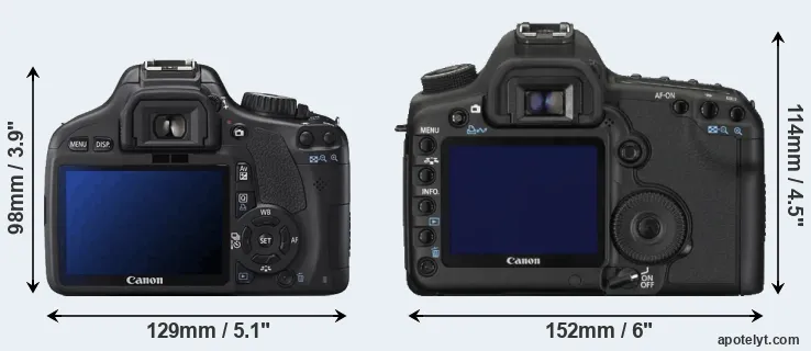 Comparison 550D or 5D Mark II rear