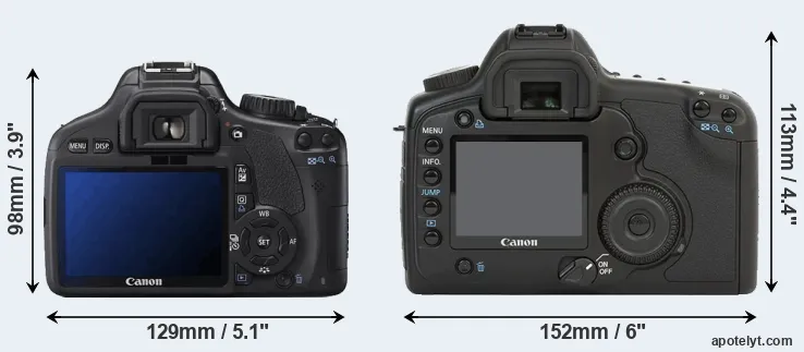 Comparison 550D or 5D rear