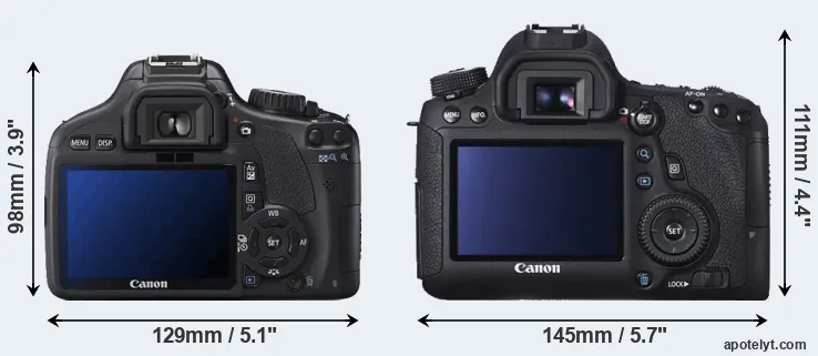 Comparison 550D or 6D rear