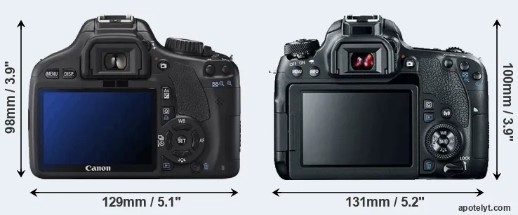 Comparison 550D or 77D rear
