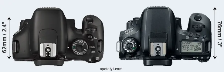 Compare 550D versus 77D top