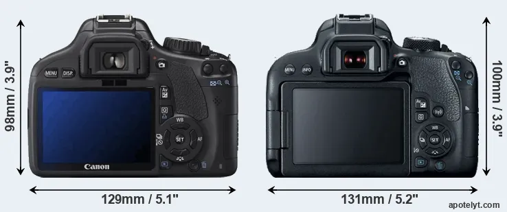Comparison 550D or 800D rear