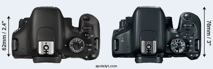 Compare 550D versus 800D top