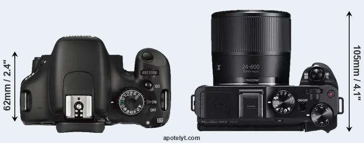 Compare 550D versus G3X top