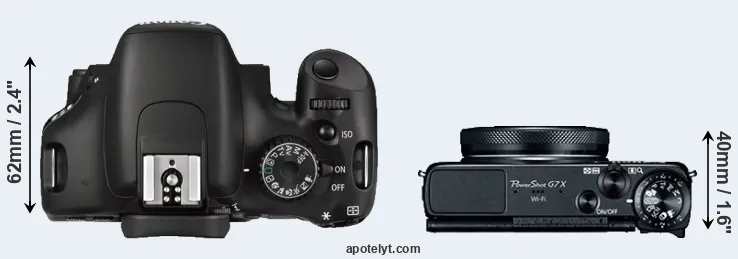 Compare 550D versus G7X top