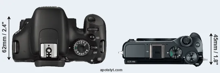 Compare 550D versus M6 top