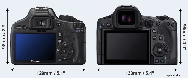 Comparison 550D or R5 Mark II rear