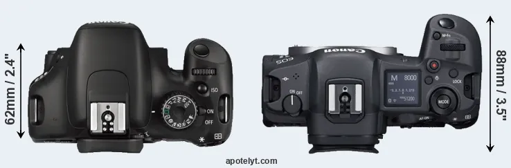 Compare 550D versus R5 top