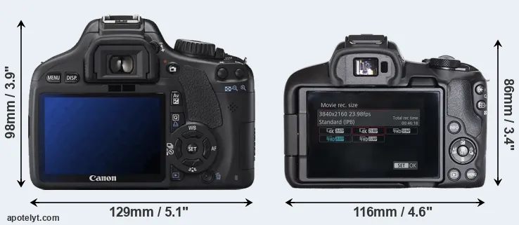 Comparison 550D or R50 rear