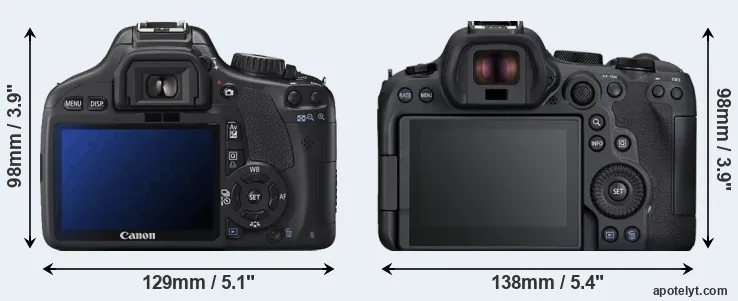 Comparison 550D or R6 Mark II rear