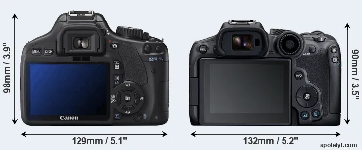 Comparison 550D or R7 rear