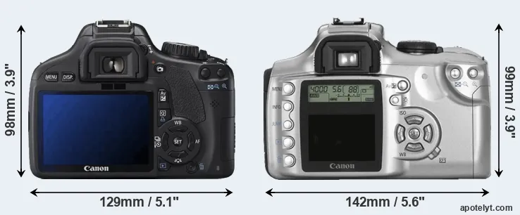 Comparison 550D or Rebel rear