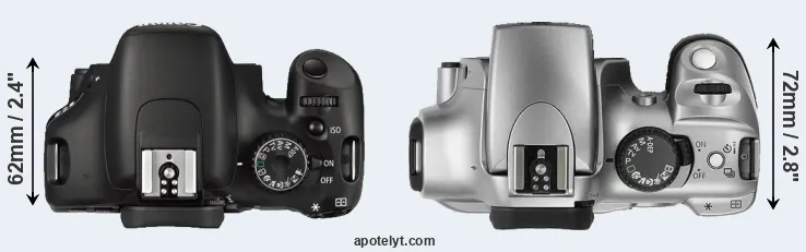 Compare 550D versus Rebel top