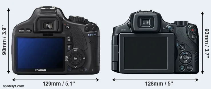 Comparison 550D or SX60 rear